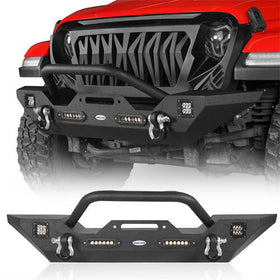 HookeRoad Jeep JK Front Bumper Different Trail Bumper for 2007-2018 Jeep Wrangler JK b3018s 2