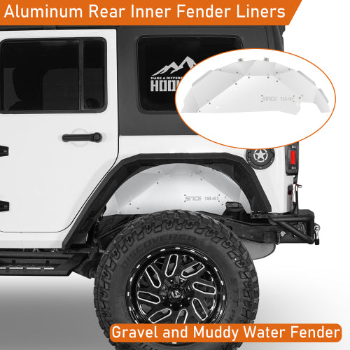 Load image into Gallery viewer, Hooke Road Jeep JK Rear Wheel Well Liners Fender Liners for 2007-2018 Jeep Wrangler JK b2112s 10
