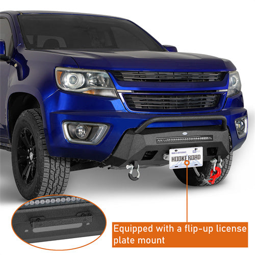 Load image into Gallery viewer, Hooke Road Stubby Front Bumper w/ Winch Plate for 2015-2020 Chevy Colorado, Excluding ZR2 Models b9113s 10
