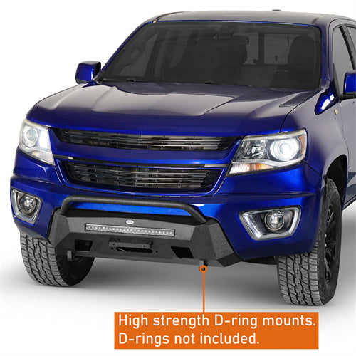 Load image into Gallery viewer, Hooke Road Stubby Front Bumper w/ Winch Plate for 2015-2020 Chevy Colorado, Excluding ZR2 Models b9113s 12
