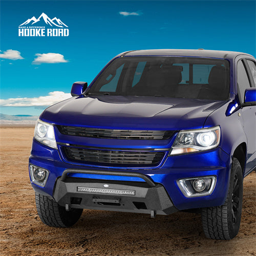 Load image into Gallery viewer, Hooke Road Stubby Front Bumper w/ Winch Plate for 2015-2020 Chevy Colorado, Excluding ZR2 Models b9113s 5
