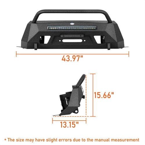 Hooke Road Stubby Front Bumper w/ Winch Plate for 2015-2020 Chevy Colorado, Excluding ZR2 Models b9113s 6