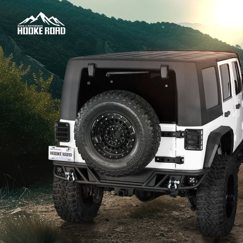 Hooke Road Jeep Wrangler JK Rear Bumper Tube Bumper for 2007-2018 Jeep Wrangler JK  b2102s 4