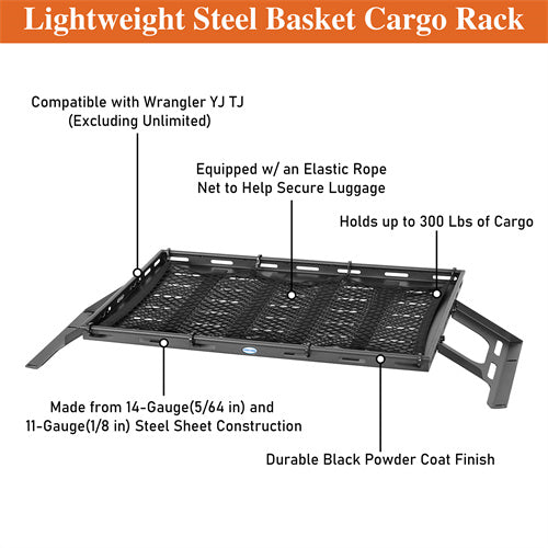 Load image into Gallery viewer, Hooke Road Interior Cargo Rack for 1987-2006 Jeep Wrangler YJ TJ, Excluding Unlimited b1067s 13
