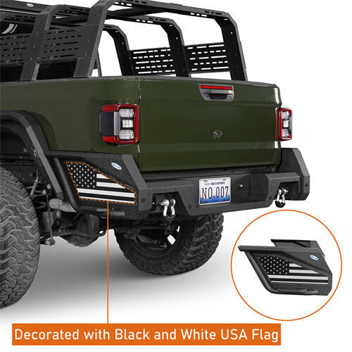 2020-2024 Jeep Gladiator JT Rear Bumper Offroad Bumper 4x4 Truck Parts - Hooke Road b7019s 12