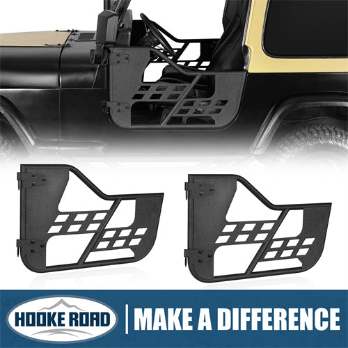 Load image into Gallery viewer, Hooke Road Jeep Half Doors Tubular Door Guards for 1976-1986 Jeep CJ-7 &amp; 1987-1995 YJ Wrangler b1063s  11
