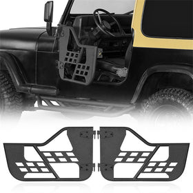 Hooke Road Jeep Half Doors Tubular Door Guards for 1976-1986 Jeep CJ-7 & 1987-1995 YJ Wrangler b1063s  1