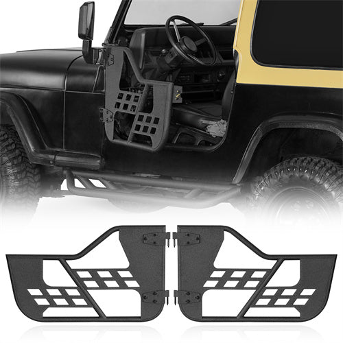 Load image into Gallery viewer, Hooke Road Jeep Half Doors Tubular Door Guards for 1976-1986 Jeep CJ-7 &amp; 1987-1995 YJ Wrangler b1063s  1
