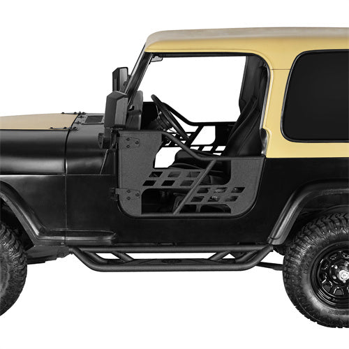 Load image into Gallery viewer, Hooke Road Jeep Half Doors Tubular Door Guards for 1976-1986 Jeep CJ-7 &amp; 1987-1995 YJ Wrangler b1063s  3
