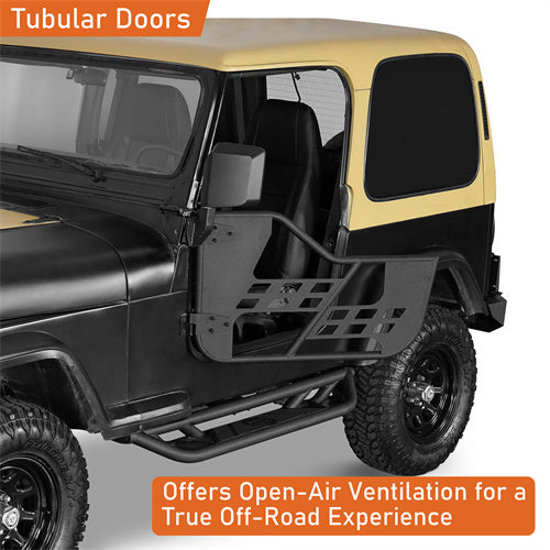 Load image into Gallery viewer, Hooke Road Jeep Half Doors Tubular Door Guards for 1976-1986 Jeep CJ-7 &amp; 1987-1995 YJ Wrangler b1063s  8
