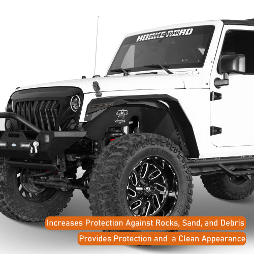 Load image into Gallery viewer, Hooke Road Jeep JK Aluminum Front Inner Fender Liners for 2007-2018 Jeep Wrangler JK b2115s 10
