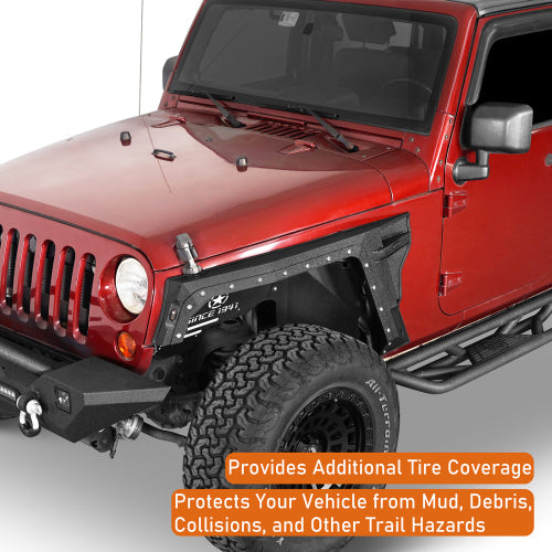 Hooke Road Jeep JK Front Fender Flares for 2007-2018 Jeep Wrangler JK b2103 11