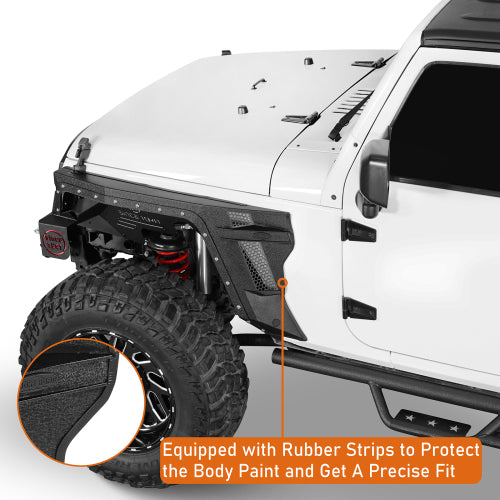 Hooke Road Jeep JK Front Fender Flares for 2007-2018 Jeep Wrangler JK b2103 13