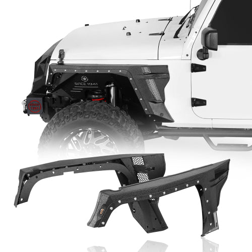 Load image into Gallery viewer, Hooke Road Jeep JK Front Fender Flares for 2007-2018 Jeep Wrangler JK b2103 1
