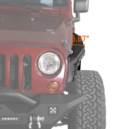 Hooke Road Jeep JK Front Fender Flares for 2007-2018 Jeep Wrangler JK b2103 8