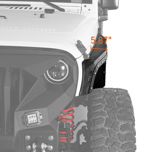 Hooke Road Jeep JK Front Fender Flares for 2007-2018 Jeep Wrangler JK b2103 9