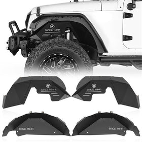 HookeRoad Jeep JK Front and Rear Inner Fender Liners for 2007-2018 Jeep Wrangler JK b21132114 1