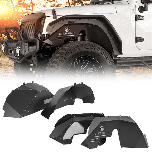 HookeRoad Jeep JK Front and Rear Inner Fender Liners for 2007-2018 Jeep Wrangler JK b21132114 2