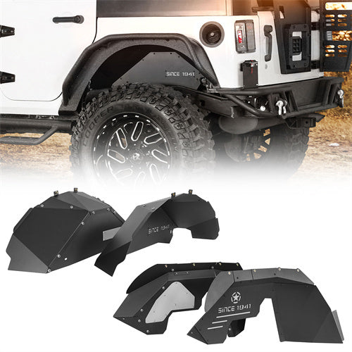 HookeRoad Jeep JK Front and Rear Inner Fender Liners for 2007-2018 Jeep Wrangler JK b21132114 3