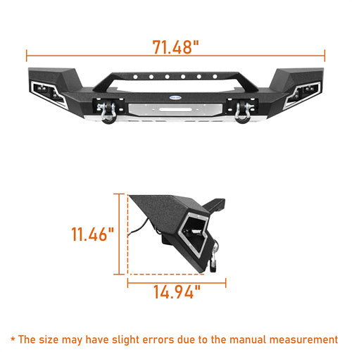 Load image into Gallery viewer, HookeRoad Jeep JL Full Width Front Bumper w/Winch Plate for 2018-2024 Jeep Wrangler JL b3013s 16
