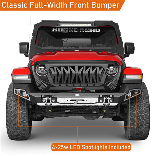 Load image into Gallery viewer, HookeRoad Jeep JL Full Width Front Bumper w/Winch Plate for 2018-2024 Jeep Wrangler JL b3013s 4
