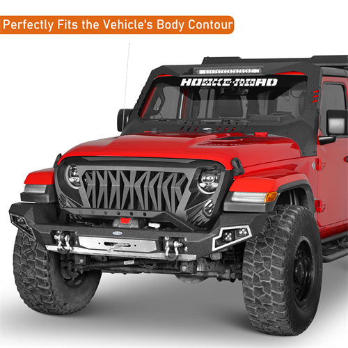 Load image into Gallery viewer, HookeRoad Jeep JL Full Width Front Bumper w/Winch Plate for 2018-2024 Jeep Wrangler JL b3013s 6
