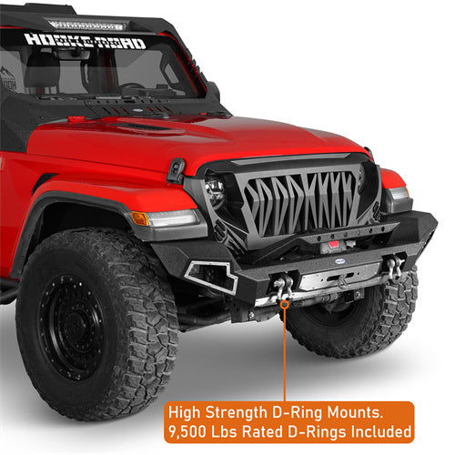 Load image into Gallery viewer, HookeRoad Jeep JL Full Width Front Bumper w/Winch Plate for 2018-2024 Jeep Wrangler JL b3013s 7
