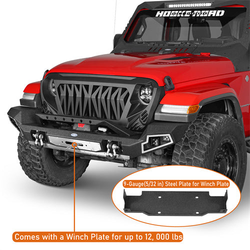 Load image into Gallery viewer, HookeRoad Jeep JL Full Width Front Bumper w/Winch Plate for 2018-2024 Jeep Wrangler JL b3013s 8
