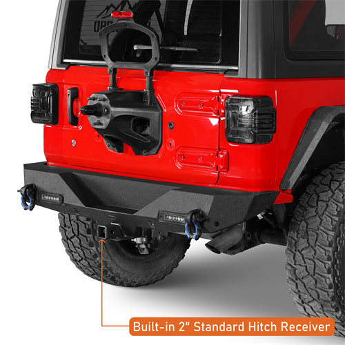 HookeRoad Jeep JL Rear Bumper w/2 Inch Hitch Receiver for 2018-2022 Jeep Wrangler JL b3003bs 10