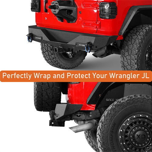 HookeRoad Jeep JL Rear Bumper w/2 Inch Hitch Receiver for 2018-2022 Jeep Wrangler JL b3003bs 11