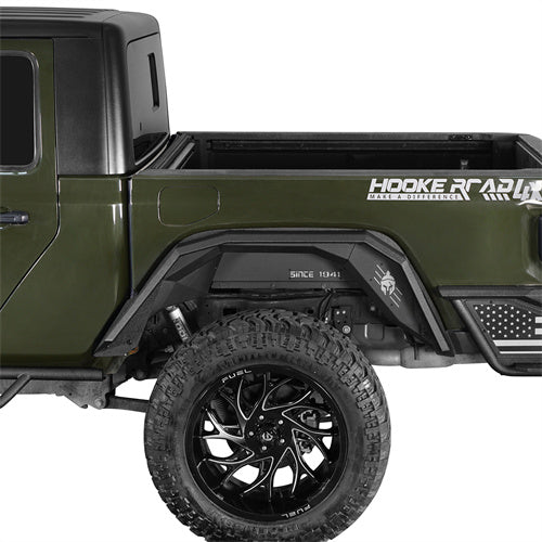 Hooke Road Jeep JT Flat Style Fender Flares for 2020-2024 Jeep Gladiator JT b7022ab 4