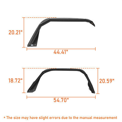 Hooke Road Jeep JT Flat Style Fender Flares for 2020-2024 Jeep Gladiator JT b7022ab 7