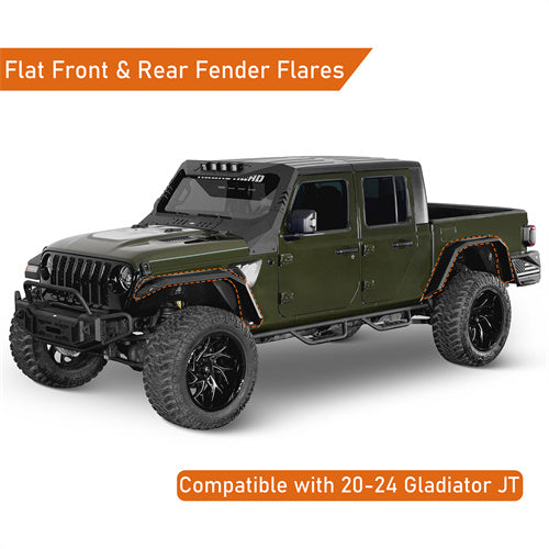 Hooke Road Jeep JT Flat Style Fender Flares for 2020-2024 Jeep Gladiator JT b7022ab 9