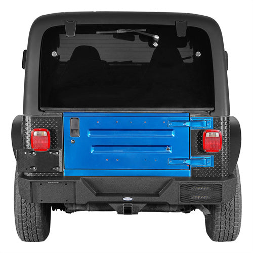 Load image into Gallery viewer, Hooke Road Jeep Rear Bumper w/Hitch Receiver for 1987-2006 Jeep Wrangler TJ &amp; YJ b1039s 2
