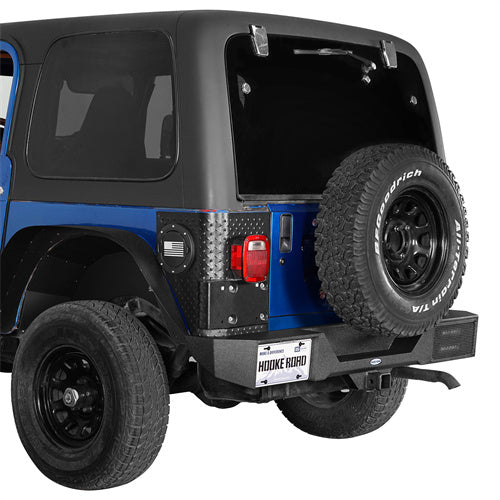 Load image into Gallery viewer, Hooke Road Jeep Rear Bumper w/Hitch Receiver for 1987-2006 Jeep Wrangler TJ &amp; YJ b1039s 3
