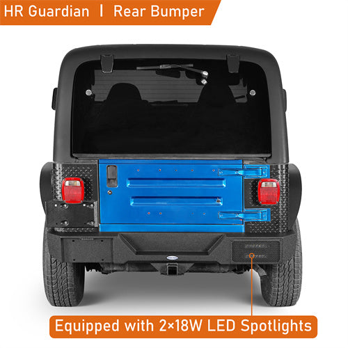 Load image into Gallery viewer, Hooke Road Jeep Rear Bumper w/Hitch Receiver for 1987-2006 Jeep Wrangler TJ &amp; YJ b1039s 8
