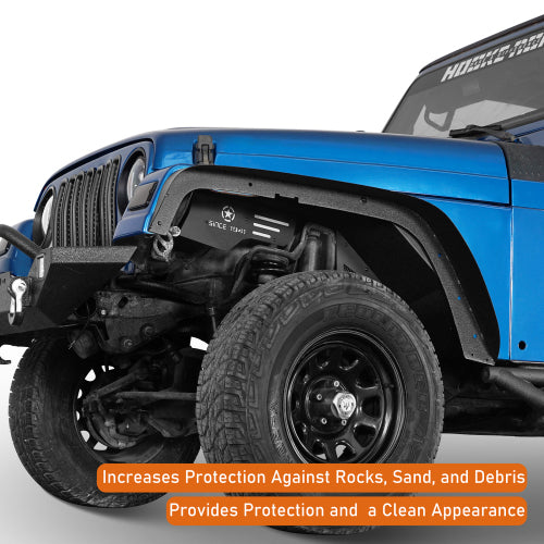 Hooke Road  Jeep TJ Front Wheel Well Liners Front Inner Fender Liner for 1997-2006 Jeep Wrangler TJ b1034s  10