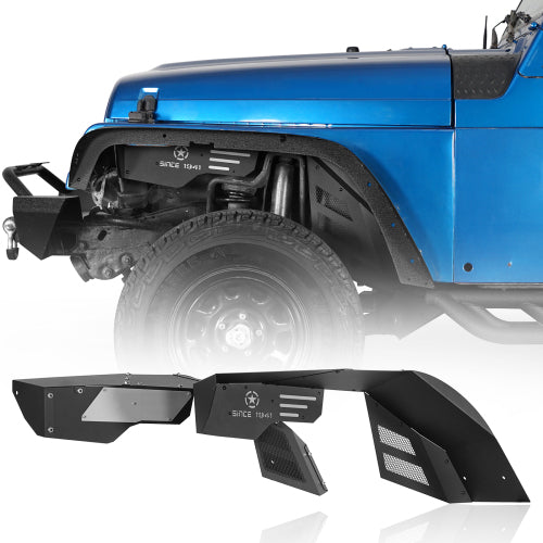 Load image into Gallery viewer, Hooke Road  Jeep TJ Front Wheel Well Liners Front Inner Fender Liner for 1997-2006 Jeep Wrangler TJ b1034s  1
