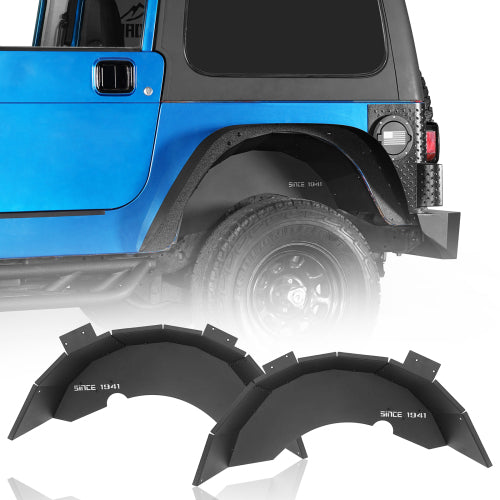 Load image into Gallery viewer, Hooke Road  Jeep TJ Rear Wheel Well Liners &quot;Since 1941&quot; for 1997-2006 Jeep Wrangler TJ b1035s 1
