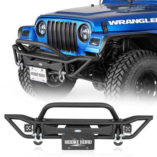 Load image into Gallery viewer, Hooke Road Jeep Tubular Front Bumper for 1997-2006 Jeep Wrangler TJ b1071s  1
