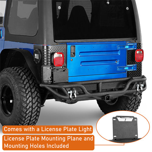 Load image into Gallery viewer, Hooke Road Jeep Tubular Rear Bumper for 1997-2006 Jeep Wrangler TJ b1072s 10
