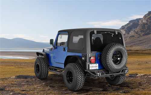 Load image into Gallery viewer, Hooke Road Jeep Tubular Rear Bumper for 1997-2006 Jeep Wrangler TJ b1072s 14
