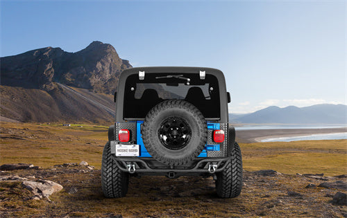 Load image into Gallery viewer, Hooke Road Jeep Tubular Rear Bumper for 1997-2006 Jeep Wrangler TJ b1072s 15
