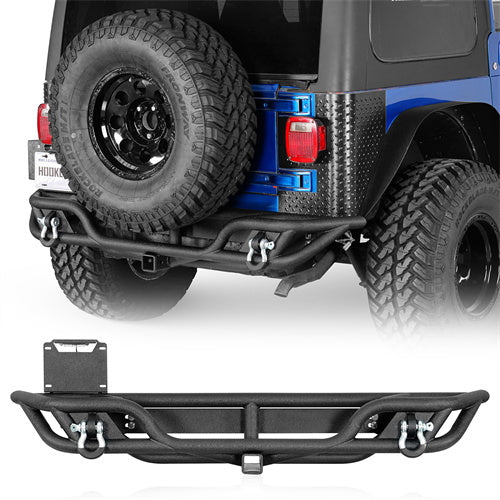 Load image into Gallery viewer, Hooke Road Jeep Tubular Rear Bumper for 1997-2006 Jeep Wrangler TJ b1072s 1
