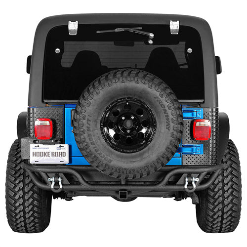 Hooke Road Jeep Tubular Rear Bumper for 1997-2006 Jeep Wrangler TJ b1072s 2