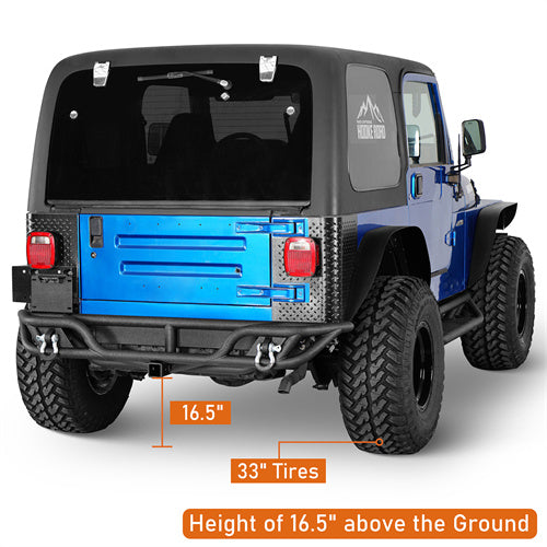 Load image into Gallery viewer, Hooke Road Jeep Tubular Rear Bumper for 1997-2006 Jeep Wrangler TJ b1072s 8
