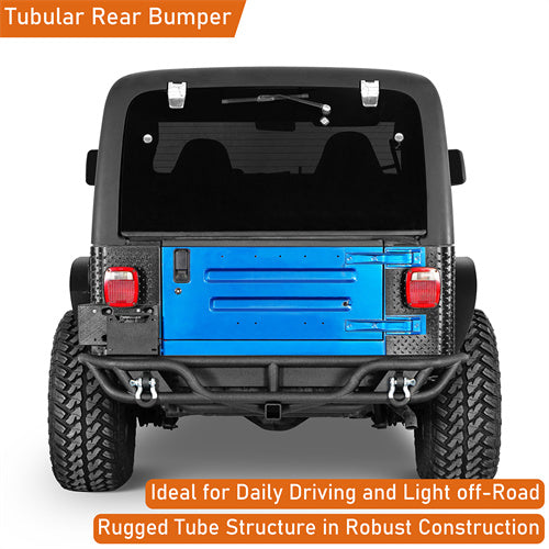 Load image into Gallery viewer, Hooke Road Jeep Tubular Rear Bumper for 1997-2006 Jeep Wrangler TJ b1072s 9
