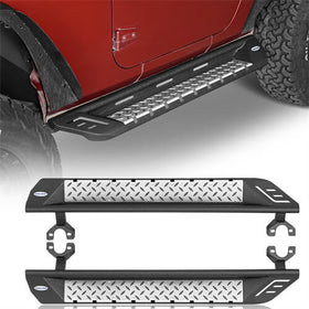 Wheel To Wheel Running Boards Side Step Bars For 2007-2018 Jeep Wrangler JK 2-Door - Hooke Road b2083s 2