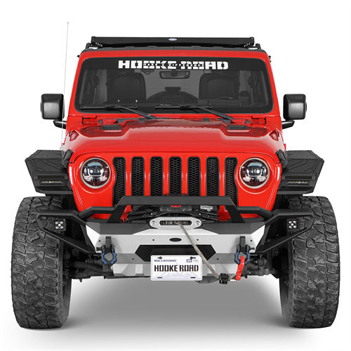 Load image into Gallery viewer, Hooke Road Jeep Wrangler Aluminum Front Bumper for 2018-2024 JL &amp; 2020-2024 GLadiator JT b3067s 2
