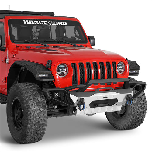 Load image into Gallery viewer, Hooke Road Jeep Wrangler Aluminum Front Bumper for 2018-2024 JL &amp; 2020-2024 GLadiator JT b3067s 3
